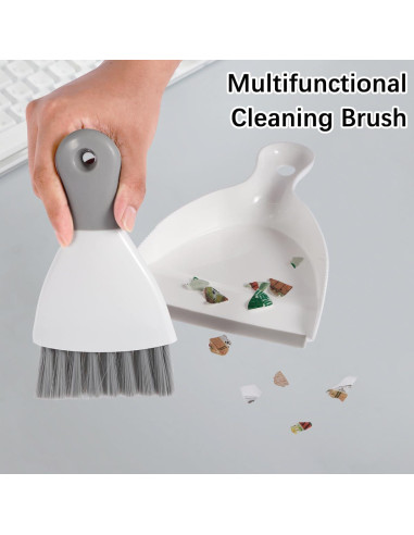 Juego de Mini Cepillo y Recogedor YMKWZ Gris 21x16cm