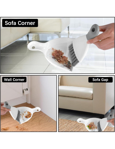 Juego de Mini Cepillo y Recogedor YMKWZ Gris 21x16cm