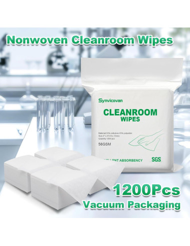 Toallitas de sala limpia Synivovan 10x10cm 1200 Pcs Grado B