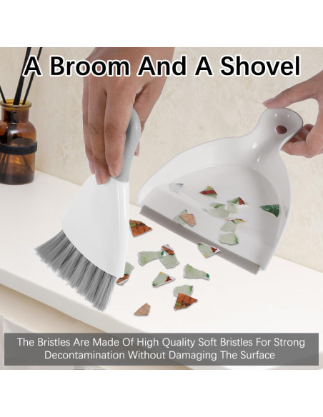 Juego de Mini Cepillo y Recogedor YMKWZ Gris 21x16cm