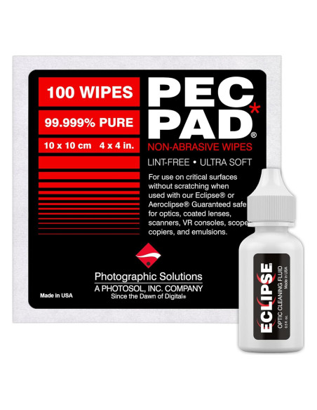 Combo Limpieza Óptica Eclipse 15ml + Toallitas PEC-PAD 100u