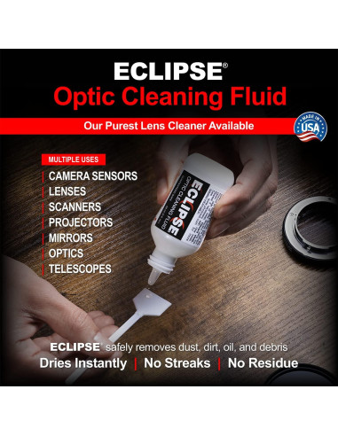 Combo Limpieza Óptica Eclipse 15ml + Toallitas PEC-PAD 100u