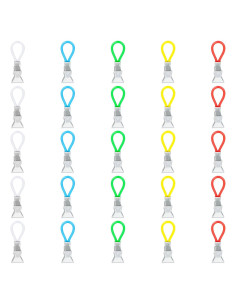 20 Clips de Toalla de Metal Yuanchu con Asa de Tela Coloridos