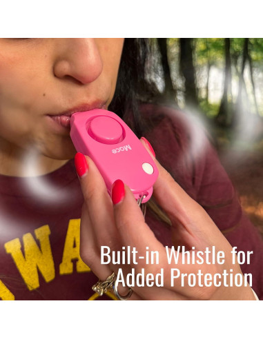 Alarma Personal Mace Rosa Neón - Sirena 130dB y Silbato