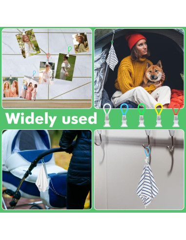 20 Clips de Toalla de Metal Yuanchu con Asa de Tela Coloridos