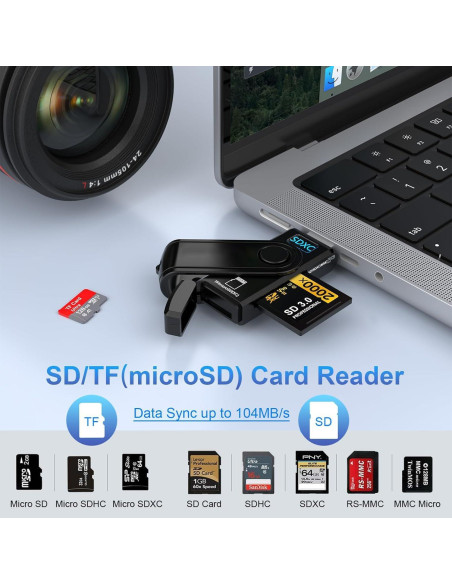 Lector de Tarjeta Micro SD y USB 3.0 MTAKYA 64GB 2-en-1