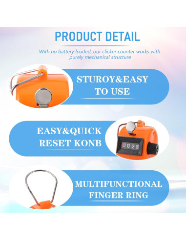 Contador Digital de Mano JOUTYFOR 12 Pcs 4 Dígitos Colores