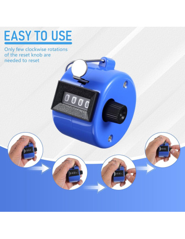 Contador Digital de Mano JOUTYFOR 12 Pcs 4 Dígitos Colores