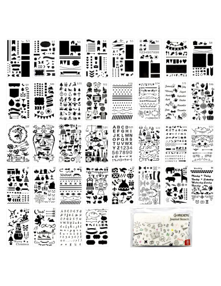 36 Plantillas de Diario Reutilizables CH HAICHENG 10x18 cm