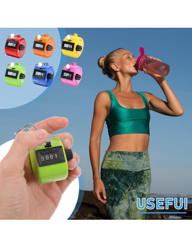 Contador Digital de Mano JOUTYFOR 12 Pcs 4 Dígitos Colores