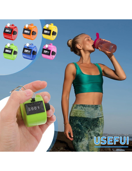 Contador Digital de Mano JOUTYFOR 12 Pcs 4 Dígitos Colores