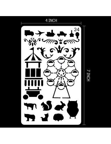 36 Plantillas de Diario Reutilizables CH HAICHENG 10x18 cm