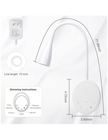 Luz de Lectura LED Montada en Pared ONELEJA 5 Niveles Brillo