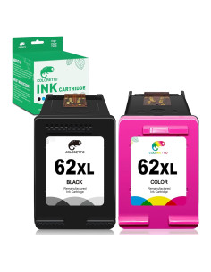 Cartuchos de Tinta COLORETTO 62XL Negro y Color para HP