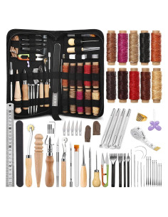 Kit de Costura en Cuero 60 Pcs Jupean con Bolsa de Almacenamiento