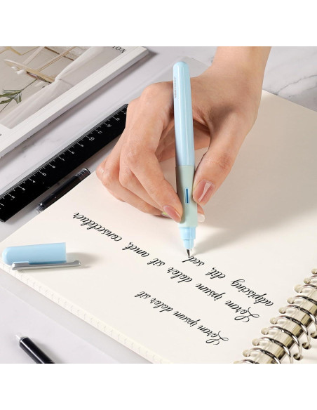 Pluma Fuente WRITECH Azul con Agarre Ergonómico y Tinta Negra