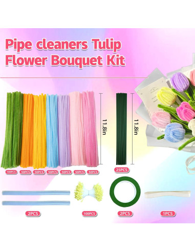 Kit de Limpiapipas Coloreados 400 pcs Chinystyle Manualidades