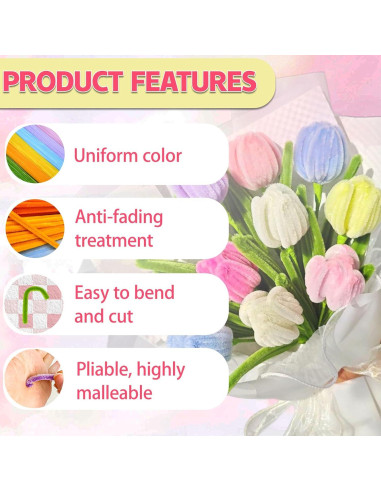 Kit de Limpiapipas Coloreados 400 pcs Chinystyle Manualidades