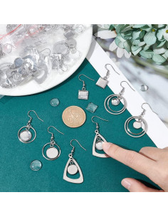 Aretes Colgantes de Domo de Vidrio UNICRAFTALE 12 Pares DIY 2