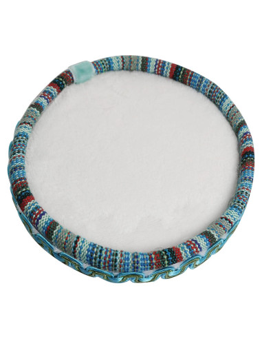 Bandeja de Perlas Étnica Yyangz 10.5cm Azul con Bordes Bordados