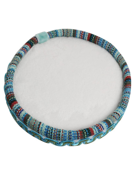 Bandeja de Perlas Étnica Yyangz 10.5cm Azul con Bordes Bordados