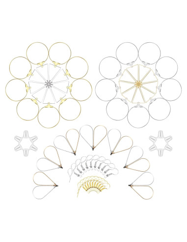 Conjunto de Pendientes de Aro TopBine 60 Piezas - Oro K y Blanco K