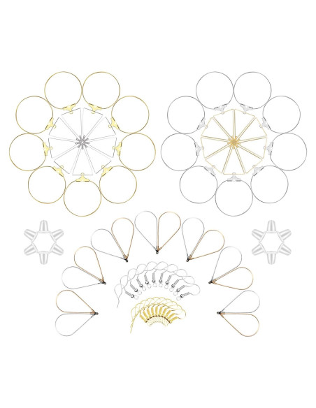 Conjunto de Pendientes de Aro TopBine 60 Piezas - Oro K y Blanco K