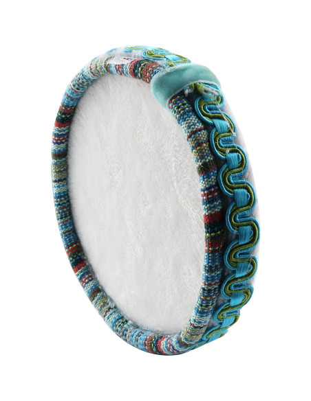 Bandeja de Perlas Étnica Yyangz 10.5cm Azul con Bordes Bordados