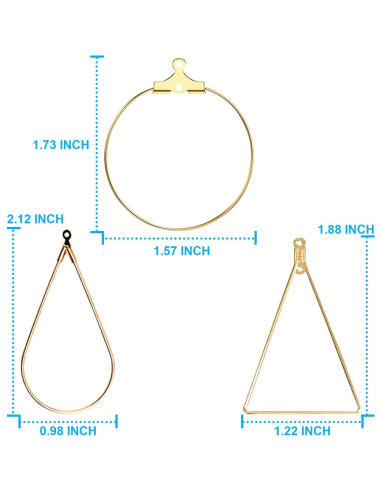 Conjunto de Pendientes de Aro TopBine 60 Piezas - Oro K y Blanco K
