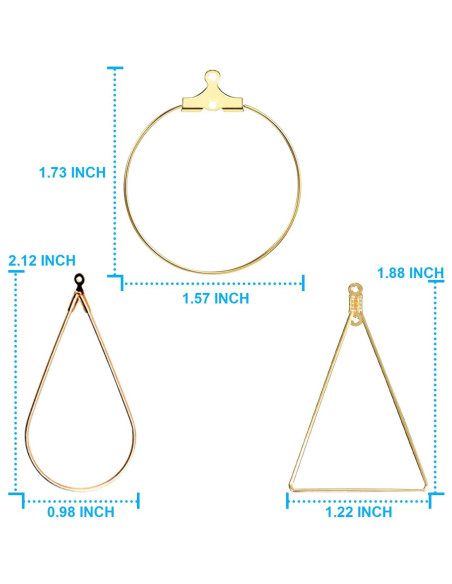 Conjunto de Pendientes de Aro TopBine 60 Piezas - Oro K y Blanco K