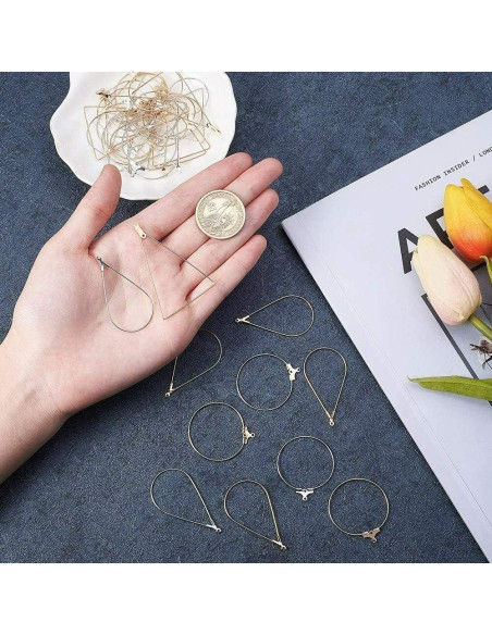 Conjunto de Pendientes de Aro TopBine 60 Piezas - Oro K y Blanco K