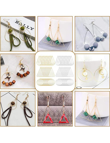 Conjunto de Pendientes de Aro TopBine 60 Piezas - Oro K y Blanco K