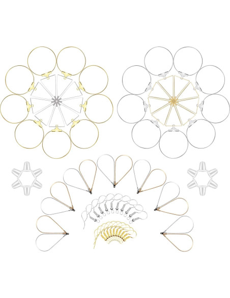 Conjunto de Pendientes de Aro TopBine 60 Piezas - Oro K y Blanco K