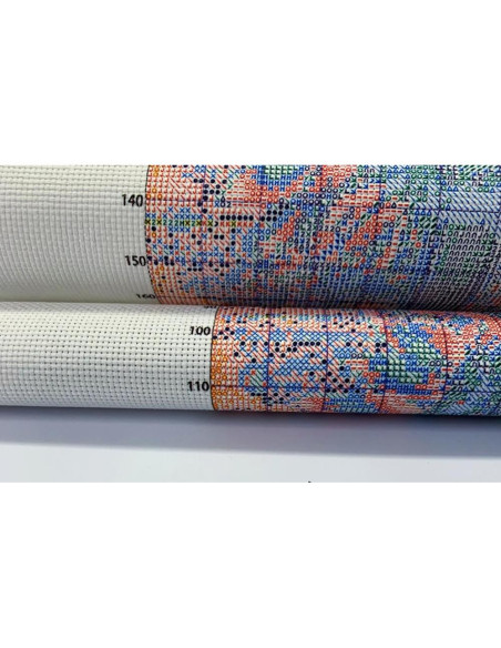 Kit de Bordado de Cruz Moohue 14CT Gato y Flores 43x32cm