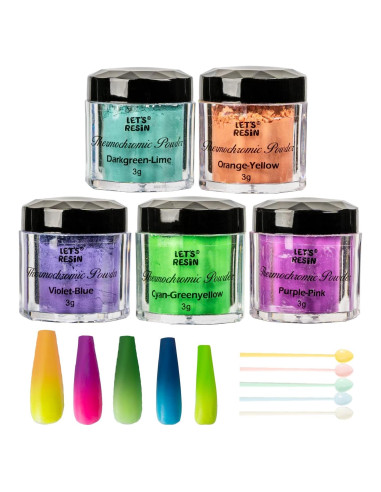 Polvo Termocromático 5 Colores 3g - Polímeros Resina