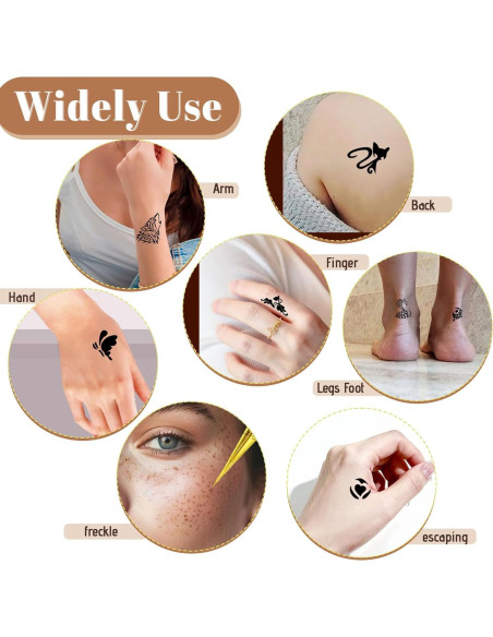 Kit de Tatuajes Temporales BlissfulBlend 136 Pcs - 3 Colores