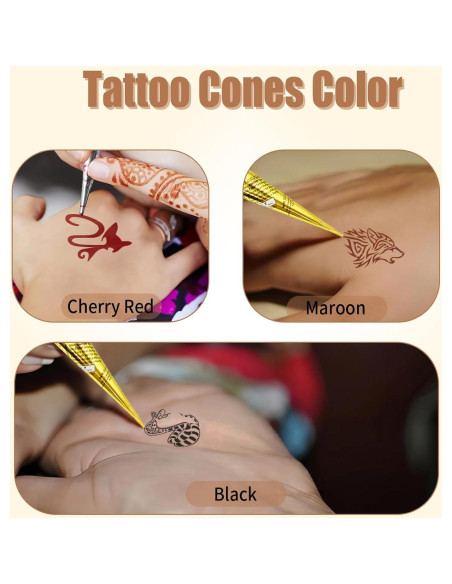 Kit de Tatuajes Temporales BlissfulBlend 136 Pcs - 3 Colores