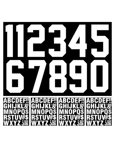 147 Piezas Letras y Números Termoadhesivos CPEI 20 cm
