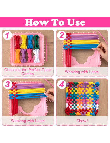 Kit de Bucles de Tejer STSTR 96 Piezas Nylon 17.7 cm Coloridos