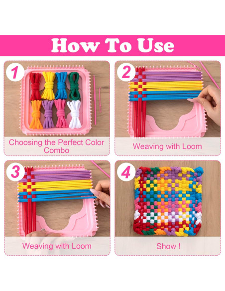 Kit de Bucles de Tejer STSTR 96 Piezas Nylon 17.7 cm Coloridos