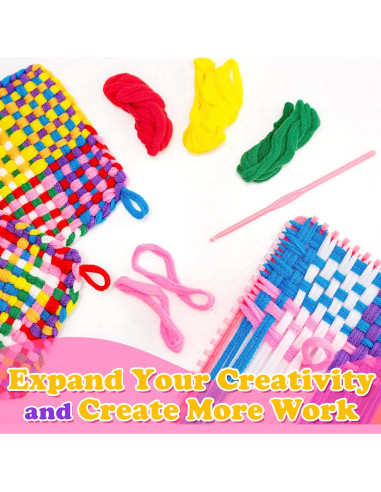 Kit de Bucles de Tejer STSTR 96 Piezas Nylon 17.7 cm Coloridos