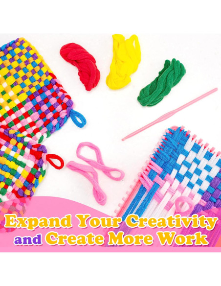 Kit de Bucles de Tejer STSTR 96 Piezas Nylon 17.7 cm Coloridos