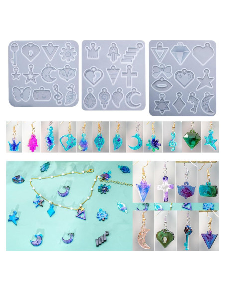 Paquete de 3 Moldes de Joyería de Resina ZQYSING