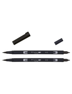 Bolígrafos de Pincel Dual Tombow ABT N15 Negro - 2 Pzas