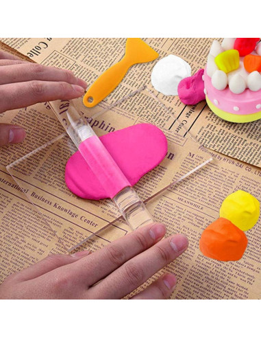 Rodillo de Arcilla Acrílica GoosWexmzl con Tabla y Raspador