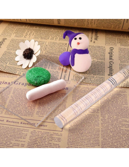 Rodillo de Arcilla Acrílica GoosWexmzl con Tabla y Raspador