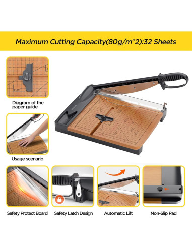 Cortadora de Papel Guillotina LOTHANEK 30.48 cm 32 Hojas