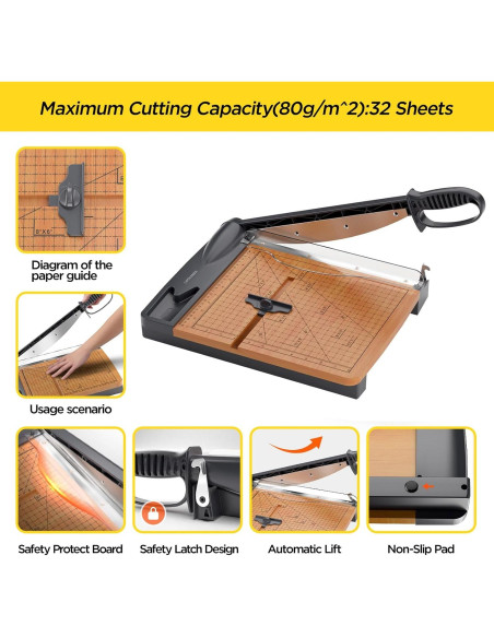 Cortadora de Papel Guillotina LOTHANEK 30.48 cm 32 Hojas