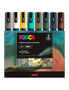 Set de 8 Marcadores Posca Uni PC5M - Tonos Tierra 5M