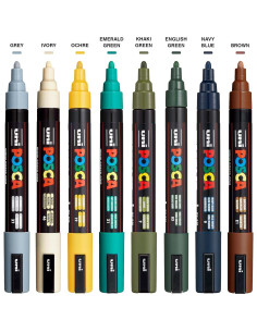 Set de 8 Marcadores Posca Uni PC5M - Tonos Tierra 5M 2